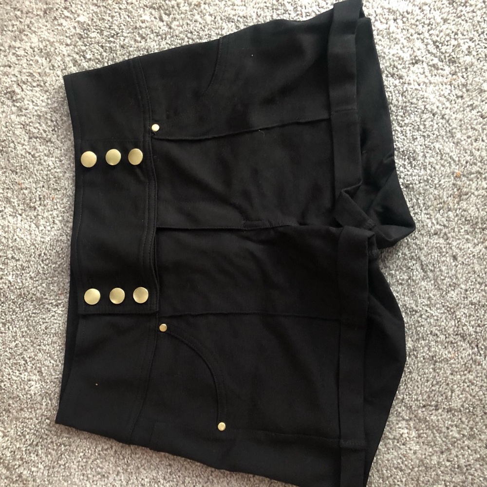 Black High-Waisted Shorts.